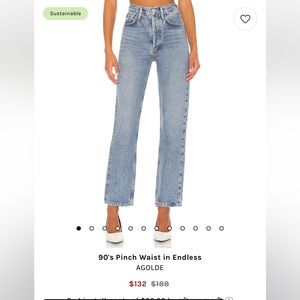 Agolde pinch waist straight jeans in color endless